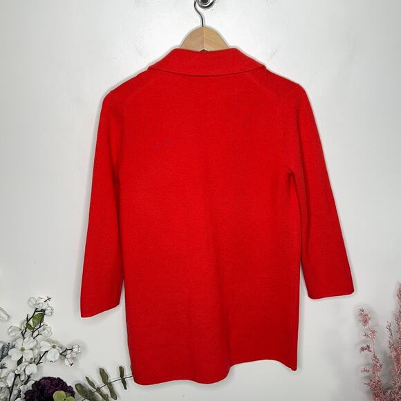 J. CREW Sophie Open Front Sweater Blazer Merino Wool Red {3Q39} - Picture 5 of 9